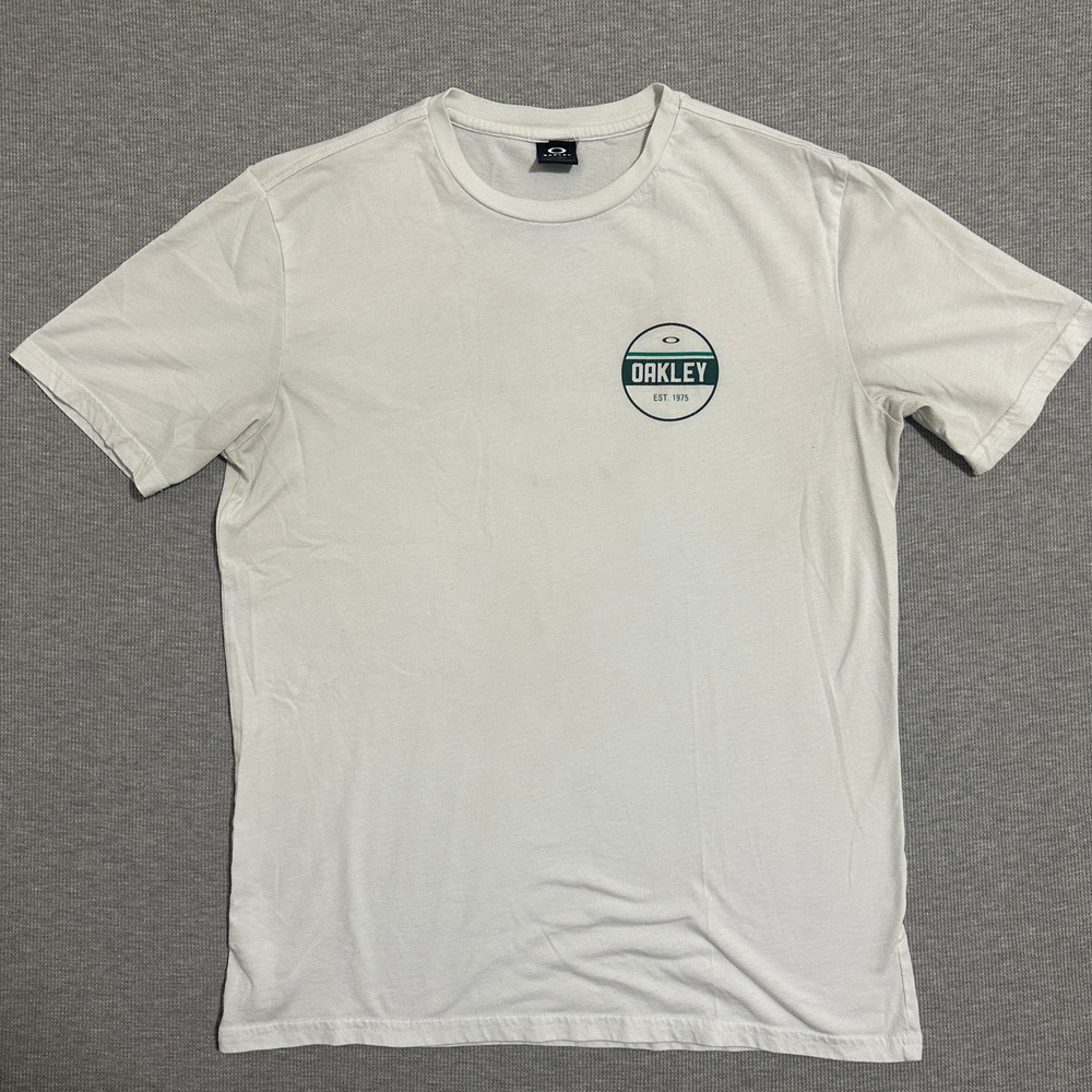 Oakley Regular Fit Graphic Logo T-Shirt White Large Short Sleeve Mens Size XL